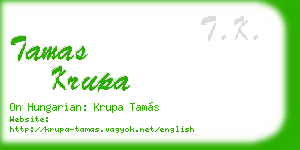 tamas krupa business card